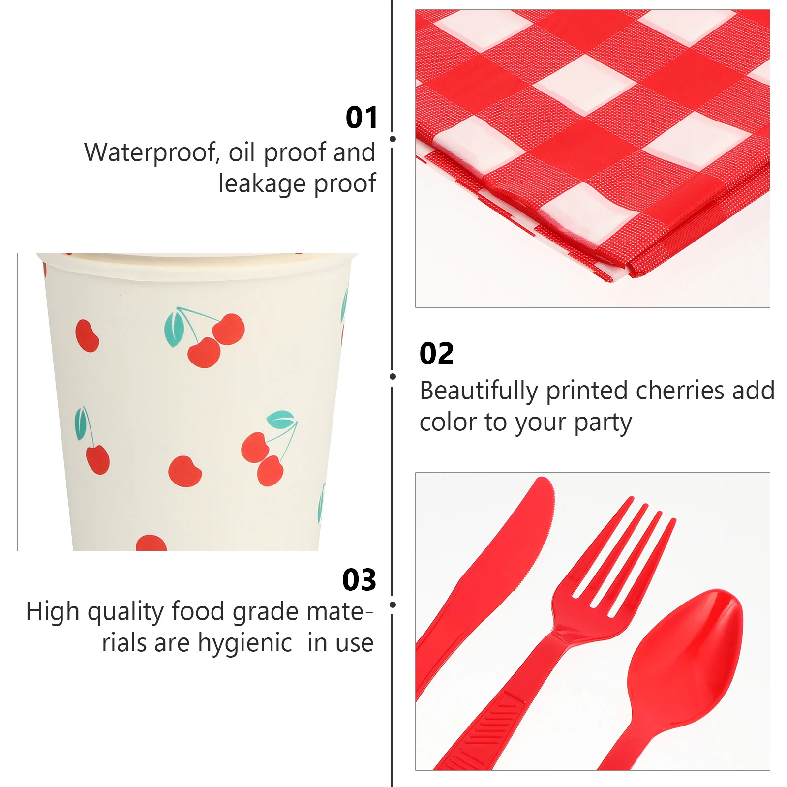 Party Strawberry Paper Pallet Napkins Tableware Supplies Cherry Plates Dinnerware Kit Cups Lemon