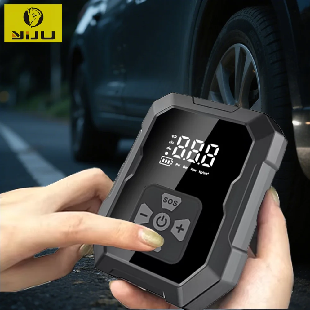 

YIJU перезаряжаемый насос для шин, электрический портативный насос для мотоцикла, автомобиля, велосипеда, воздушный компрессор, насос для накачивания футбольного мяча