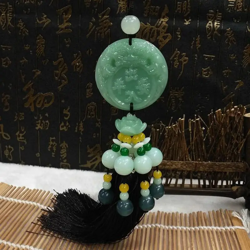 New Car Ornament Pendant Crystal Beaded Tassel Pixiu Guanyin Maitreya Car Interior Rearview Mirror Decoration Hanging Accessorie