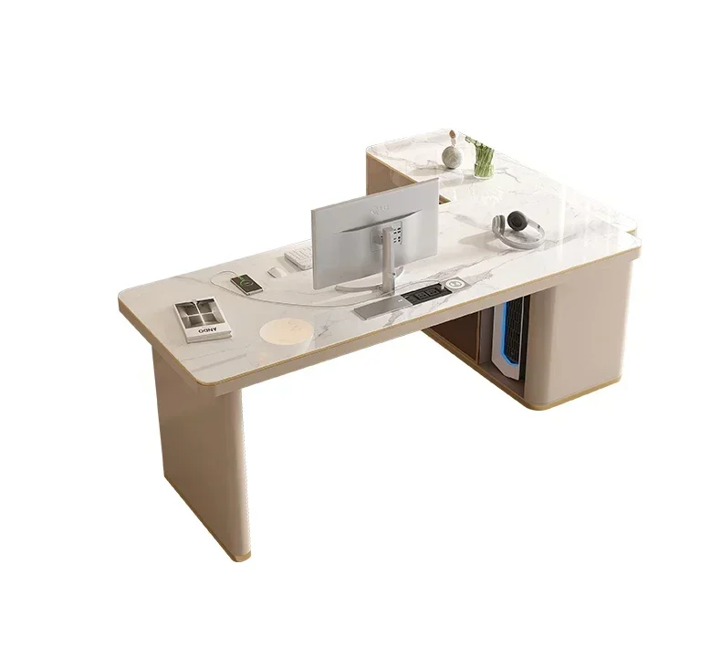 

Минималистичный современный сланцевый стол, итальянский светлый роскошный угловой стол, минималистичный интернет-знаменитый офисный стол, украшение