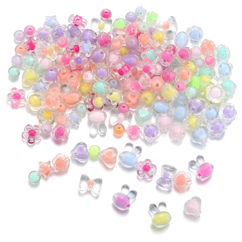 50-100pcs Acrylic Star Candy Color Bead Charms Loose Spacer BeadsBracelet Necklace Beads For Jewelry Making DIY Accessories W334