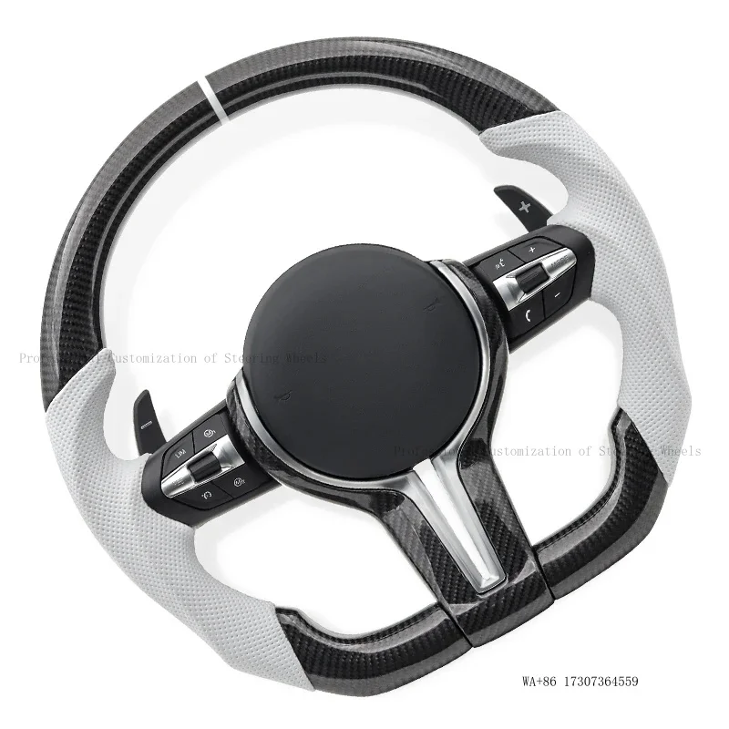White leather sports steering wheel for BMW F10 F11 F20 F21 F22 F25 F30 F31 F32 F33 F34 F36 F01 F06 F07 F12 F13 M3 M5 auto parts
