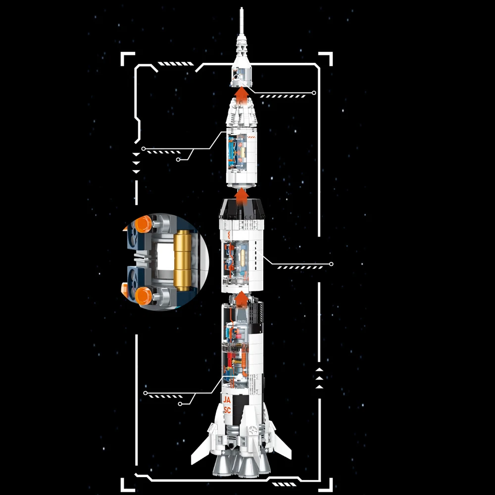 تكنيك صاروخ الفضاء اللبنات مكوك الفضاء وحدات بناء صاروخ التجمع نموذج الأولاد بناء الالعاب العملاقة مجموعة الهدايا #2