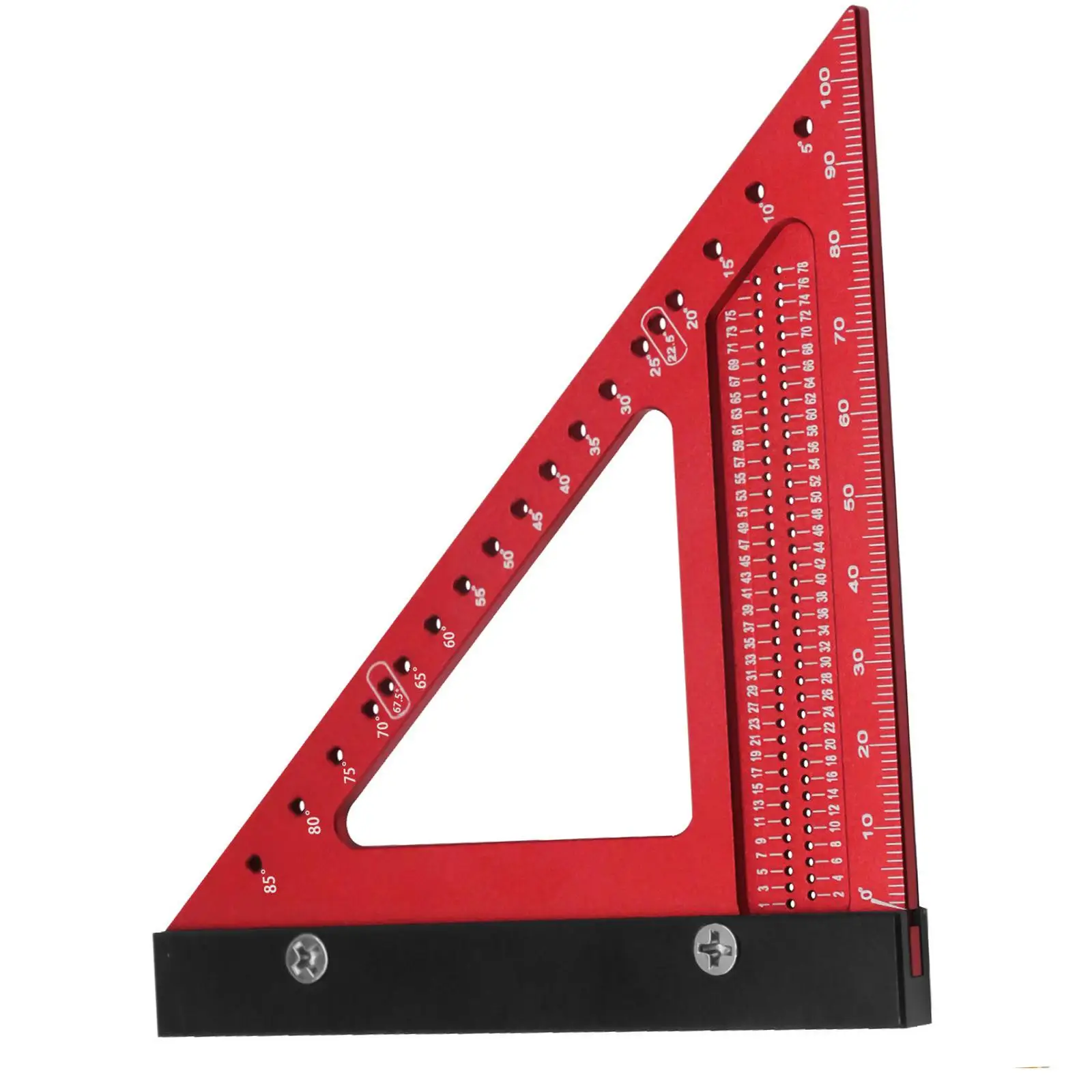 Aluminum Alloy Triangle Angle Ruler Multipurpose Woodworking Line Ruler for Engineer Carpentry Drafting Architecture