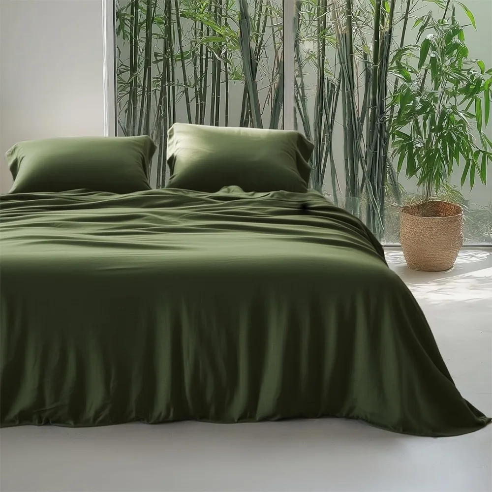 

Queen Size Bedsure Bamboo Rayon Duvet Cover Set - Lightweight 100% Rayon for Hot Sleepers