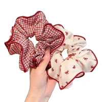 Red Dot and Plaid Scrunchies – Cute Summer Hair Scrunchies for Women and Girls, 2 or 3-Pack