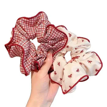 Red Dot and Plaid Scrunchies – Cute Summer Hair Scrunchies for Women and Girls, 2 or 3-Pack