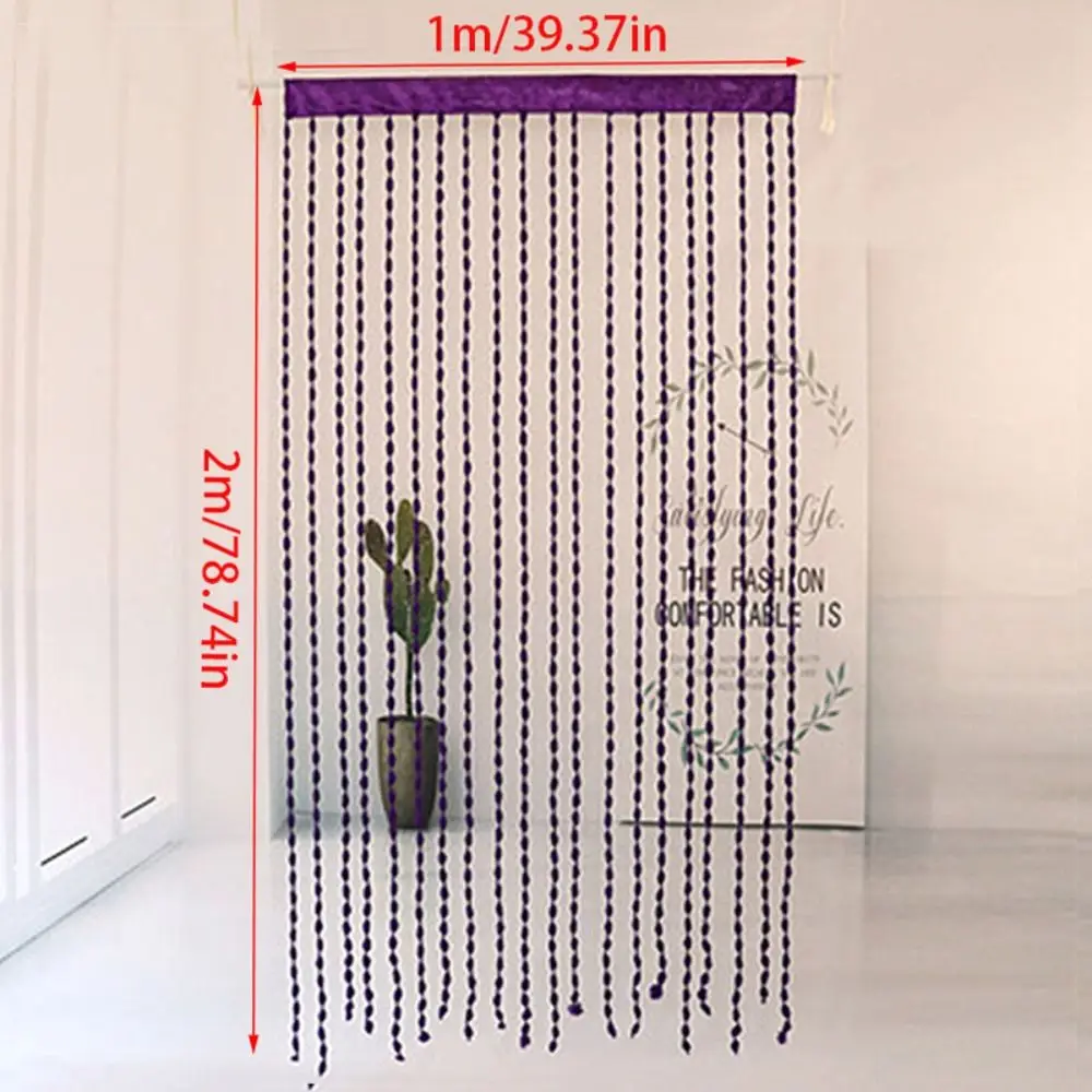 1*2M Romantic Beaded String Curtain Elegant Tassel Window Curtain Simple Fashion Solid Color Door Curtain