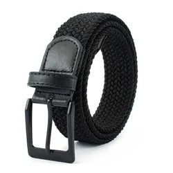 Ceinture de pantalon élastique respirante pour homme, ceinture décontractée en alliage, structure tissée