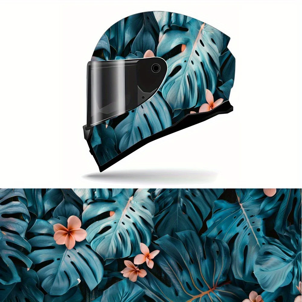 

Leaf Dancing Gloomy Night Full Face Helmet Vinyl Wrap Sticker, Waterproof Scratch-Resistant Self-Adhesive PVC Decals, Artistic A