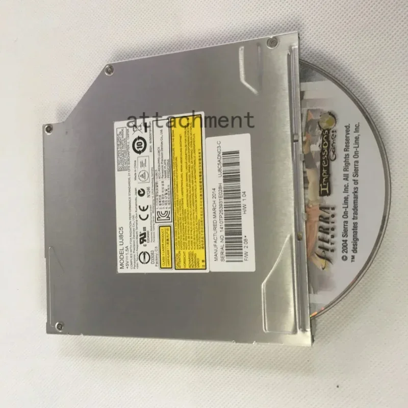 Original 12.7mm UJ8C5 UJ-8C5 Laptop SATA Slot Load DVD RW Burner Drive is used in Compatible and all brands of notebook