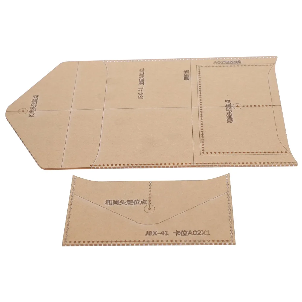 2pcs Clear Acrylic DIY Template Acrylic Stencil Pattern Passport Bag Template Template Set Craft Tool Clear Stencil Template
