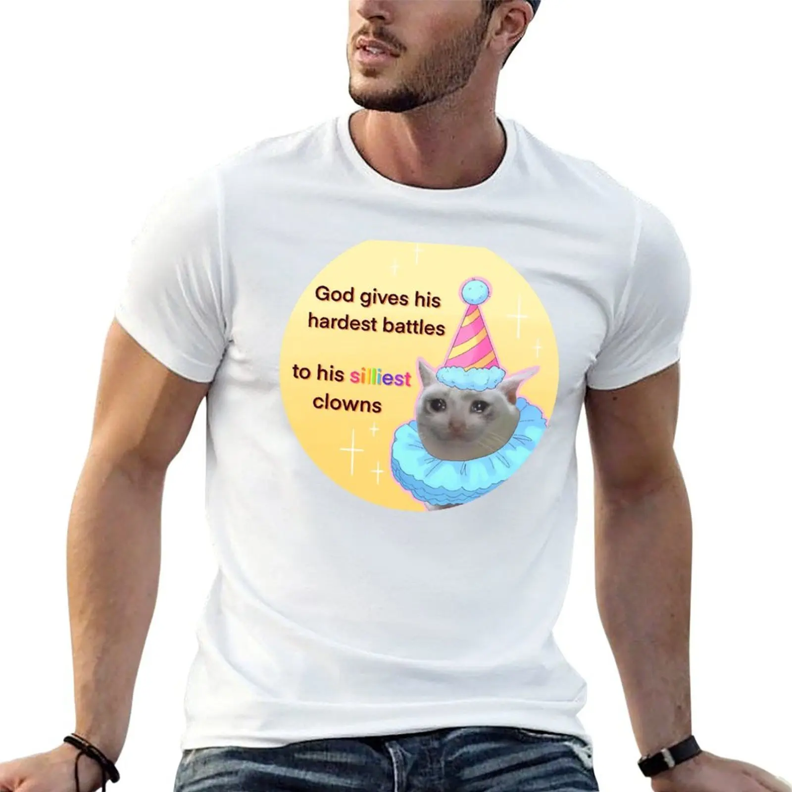 God gives his hardest battles to his silliest clowns T-Shirt Utility Casual Work T-Shirt