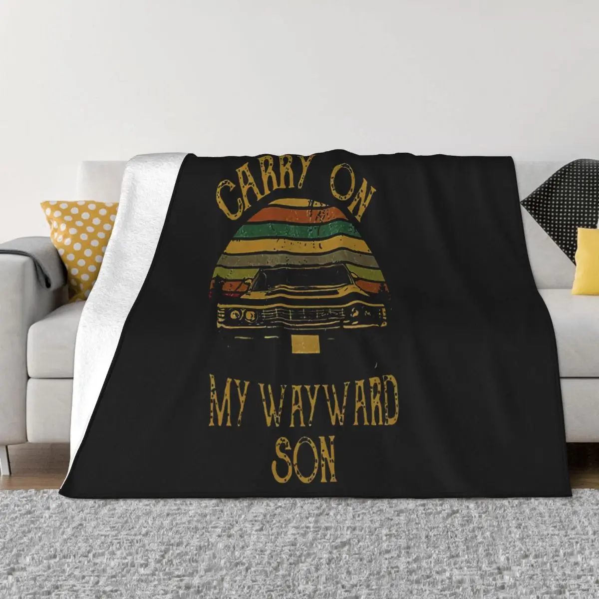 Supernatural Carry On My Wayward Son Black Size S 3Xl Western Style Holiday New Brand Retro Throw Blanket