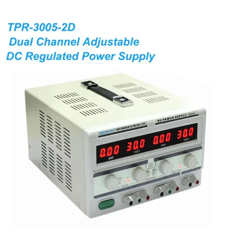 Zasilacz laboratoryjny dwukanałowy regulowany TPR-3005-2D, 30V 5A, zmienny zasilacz liniowy DC