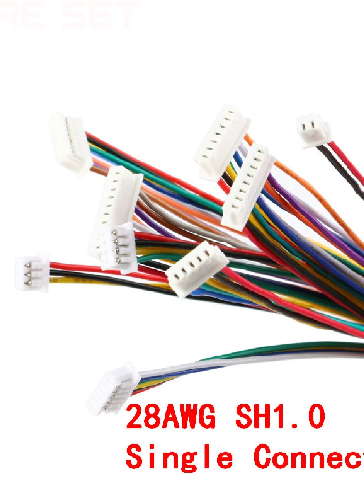 10 zestawów/partia Mini Micro SH 1.0 2Pin 3/4/5/6/7/8/910/11/12P JST męskie i żeńskie złącze PCB z przewodami kable 100MM — zdjęcie 2