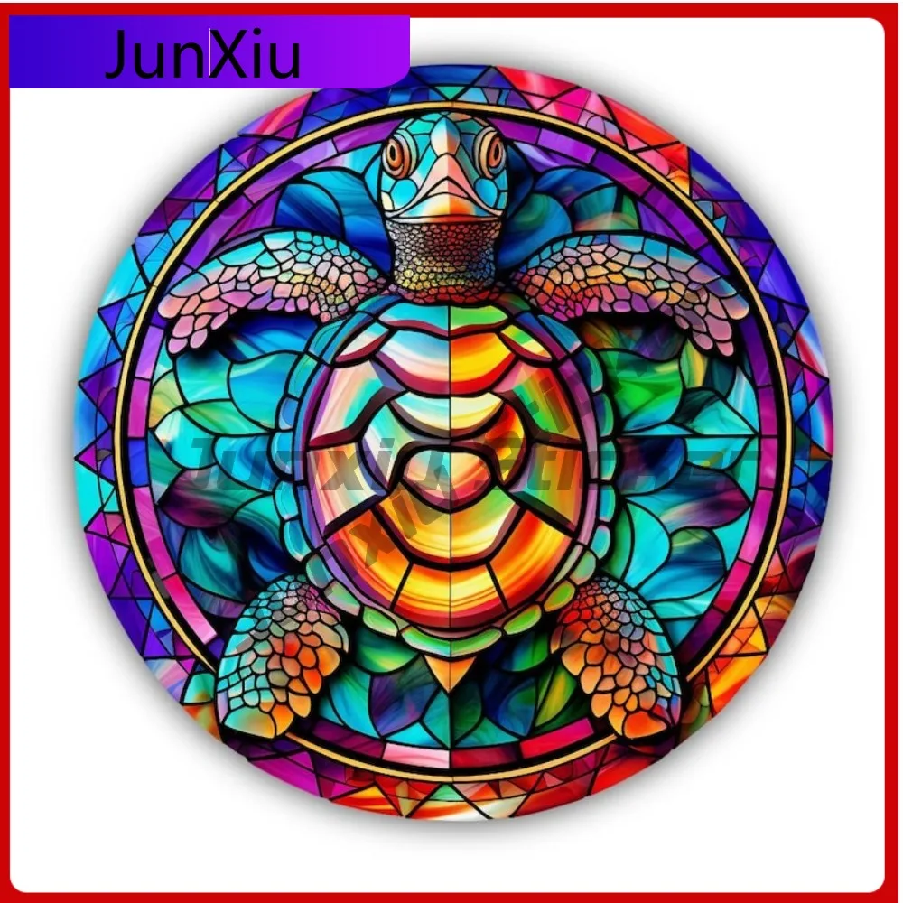 

Colorful Stained Glass Art Sea Turtle Animal Shaped Vinyl Sticker Auto Rv Stickers For Motorcycle Car Bicycle Skateboard Camper
