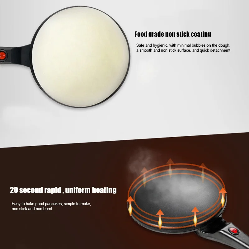 Single-Sided Heating Electric Crepe Maker Household Anti-Scald Handle Non-stick Kitchen Electric Griddle Pancake Machine - view 4