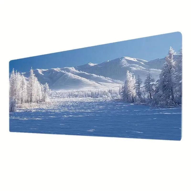 Brand Iron Art Mouse Pad Winter Glacier Non-Slip Thick Gaming Office Desk Mat Heavy Duty Frosted Trees PC Laptop Base