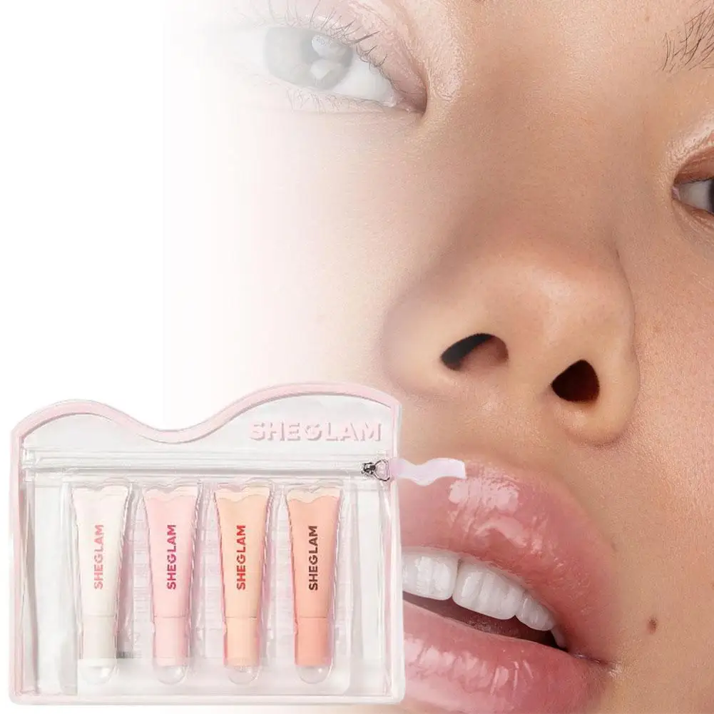 

Sheglam, 4 предмета, набор оттенков и блесков для губ, уход за губами, цветной увлажняющий блеск для губ, долговечный пятно для губ, пухлый корейский макияж