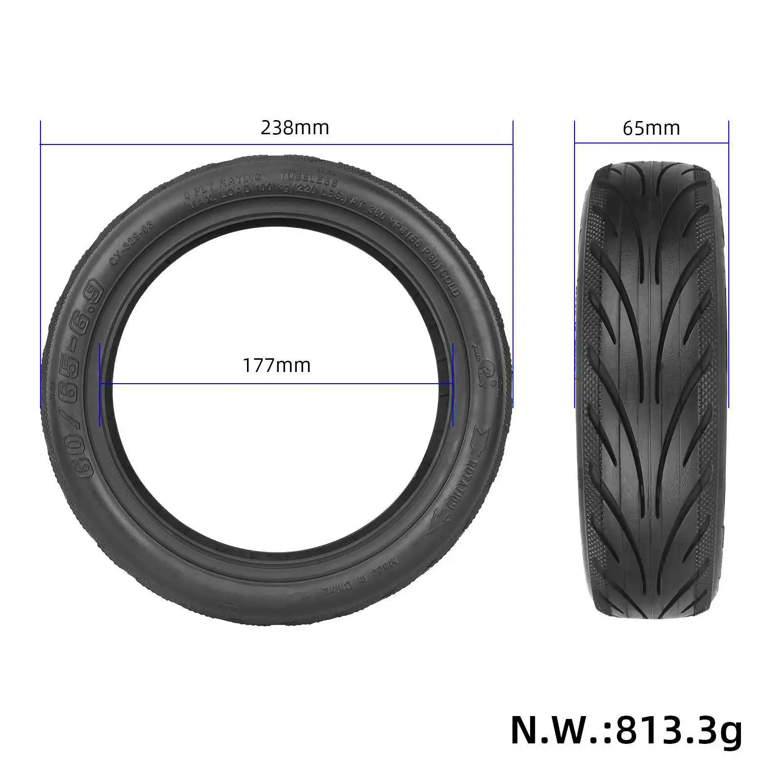 Scooter Front and Rear Tires 60/65-6.9 60/70-6.5 Run-flat Vacuum Tires for Ninebot MaxG2 G65 Scooter Tyre Accessories