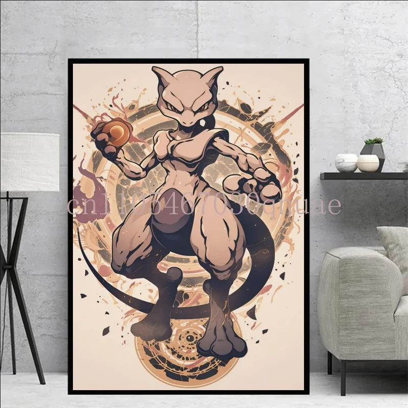 

Pokemon Umbreon Bulbasaur Mewtwo Canvas Artwork Painting Friends Gifts Wall Stickers Picture Decorative Classic Poster Home