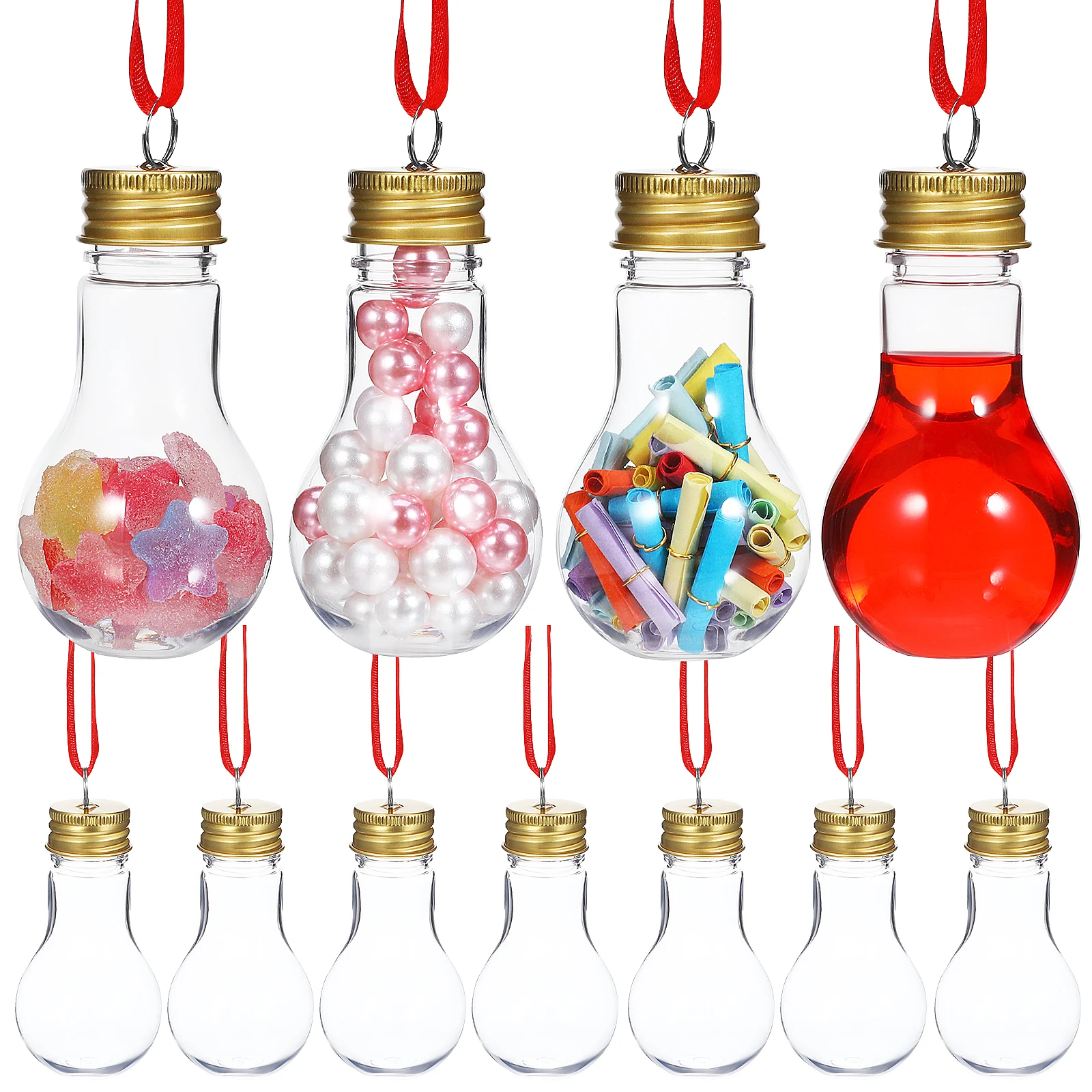 

25pcs Clear Fillable Ornament Balls Xmas Tree Hanging Decoration Transparent Plastic Christmas Balls Refillable 50ml Home Decor