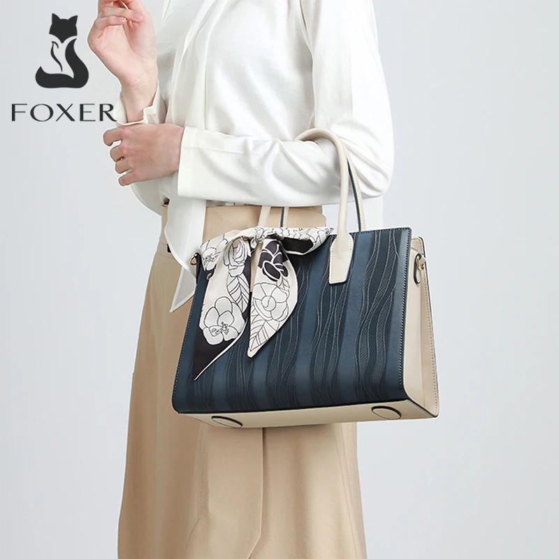 

FOXER Cowhide Leather Elegant Women's Handbag 2025 Autumn Winter New Office Commute Female Crossbody Purse