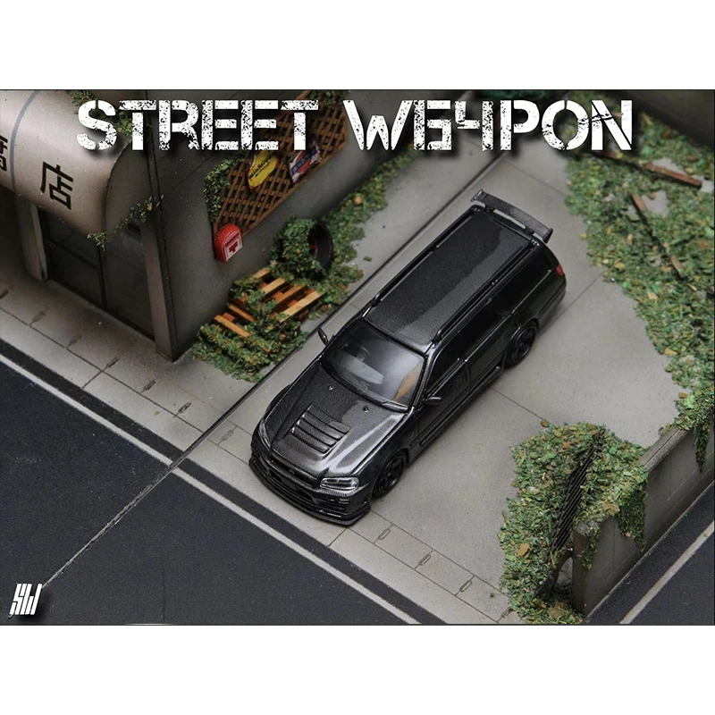 SW In Stock 1:64 Stagea GTR R34 Wagon Carbon Diecast Diorama Car Model Collection Miniature Toys Street Weapon