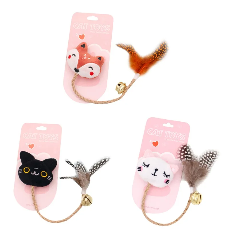 Catnip Toy Cat Chew Toy Bite Resistant Catnip Toys For Cats Filled Cartoon Dolls Teething With Feather Bell And Hemp Rope