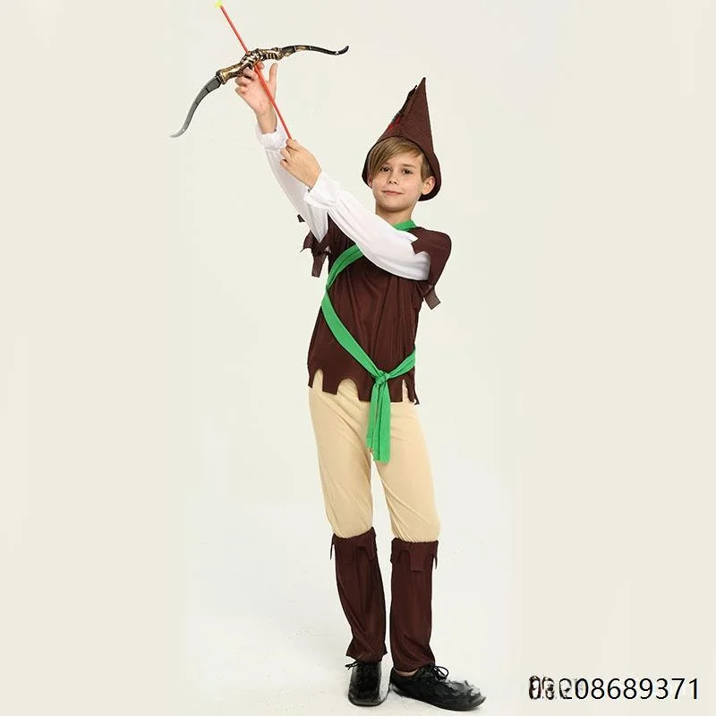 زي روبن هود للأطفال لحفلات الهالوين، زي الرجل الطائر الصغير، زي تنكري للحفلات، بدلة أداء الصياد، أزياء نسائية