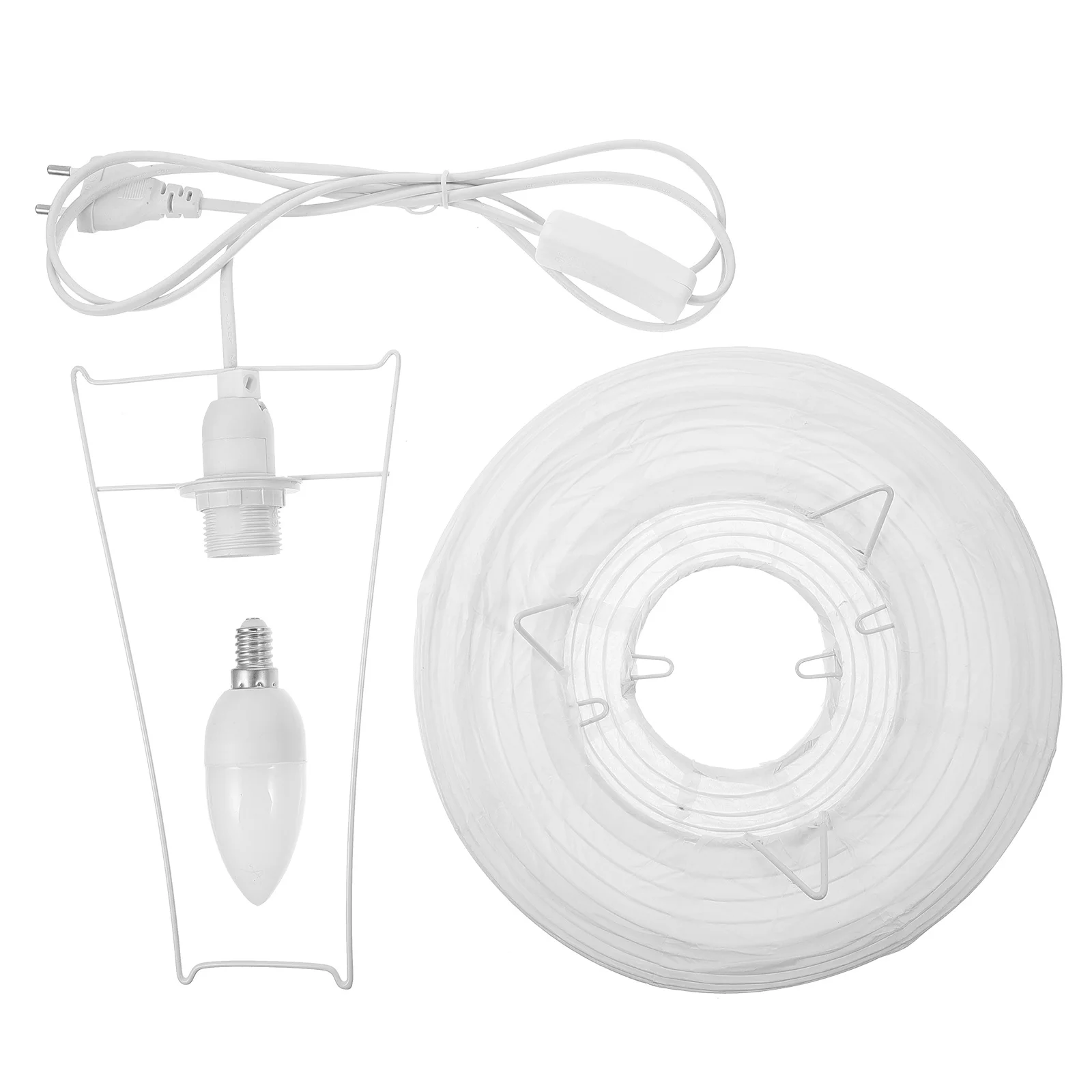 

Paper Lantern Lamp E14 Paper Shade Nightstand Light Eu Plug Kids Bedroom Soft Glow Small Table Lamp Modern