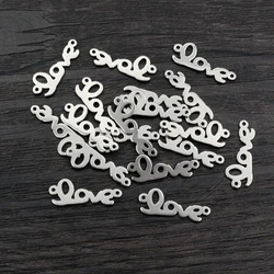 20pcs 19x8mm 316 Stainless Steel Double Loops Love Letter Charms Pendant DIY Jewelry Findings Connector for Necklace Bracelet