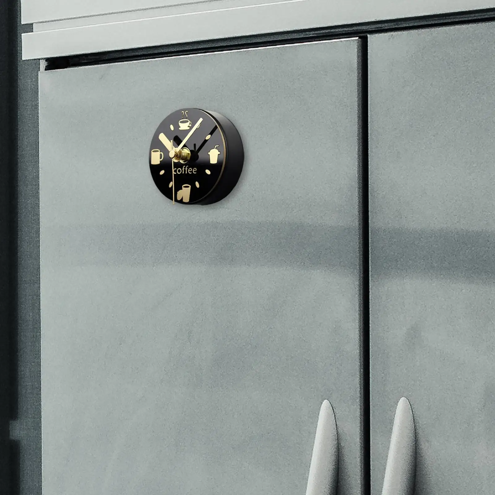 Portable Magnet Wall Clock Fridge Magnet Coffee Pattern Home Decoration Clock Watch Electronic Watch