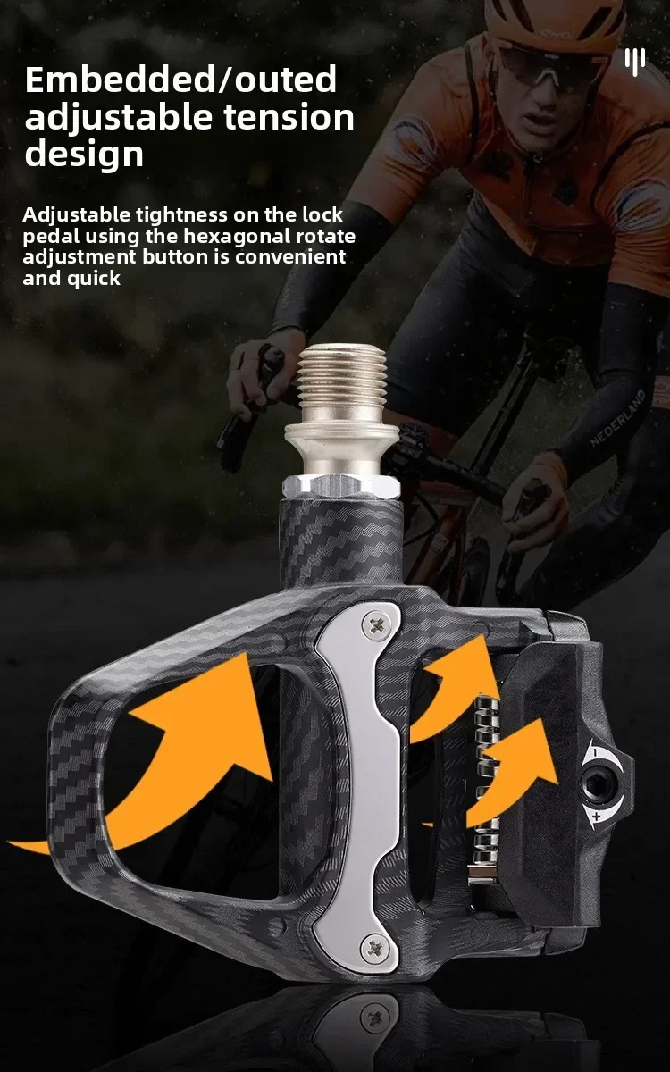 RACEWORK R26 Fahrrad-Selbstverriegelungs-Pedal, Rennrad-Carbonmuster-Lock-Pedal für System Peilin-Pedal, Fahrradzubehör – Detail 6
