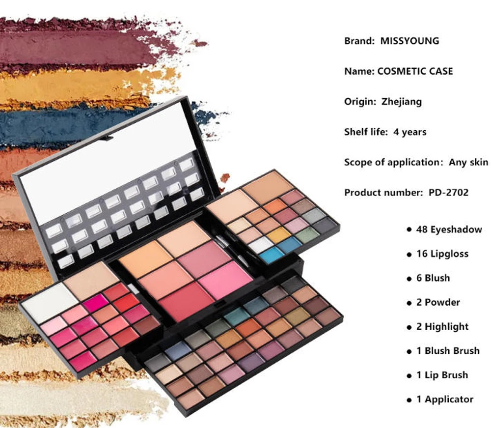 MISS ROSE Best-Selling Glitter Eye Shadow Palette High-Light Mineral Pigment Powder Makeup Colors Eyeshadow Pallete
