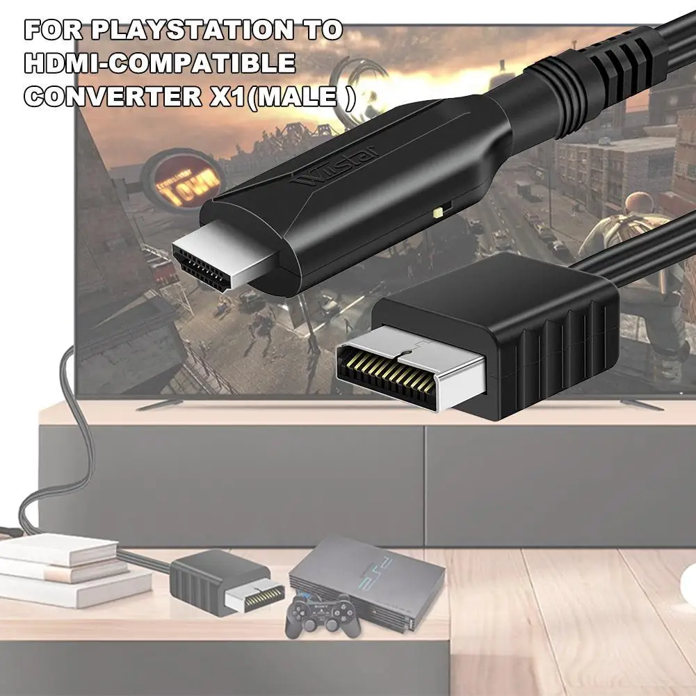 For To -compatible Converter Adapter Cable For Support -compatible 1080p 720p Output W2v7