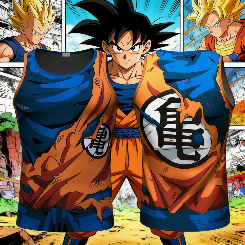 Camiseta sin mangas con estampado 3D del símbolo del Maestro Roshi de Dragon Ball, estilo hip hop, deportiva, para hombre, mujer y niños, verano 2026