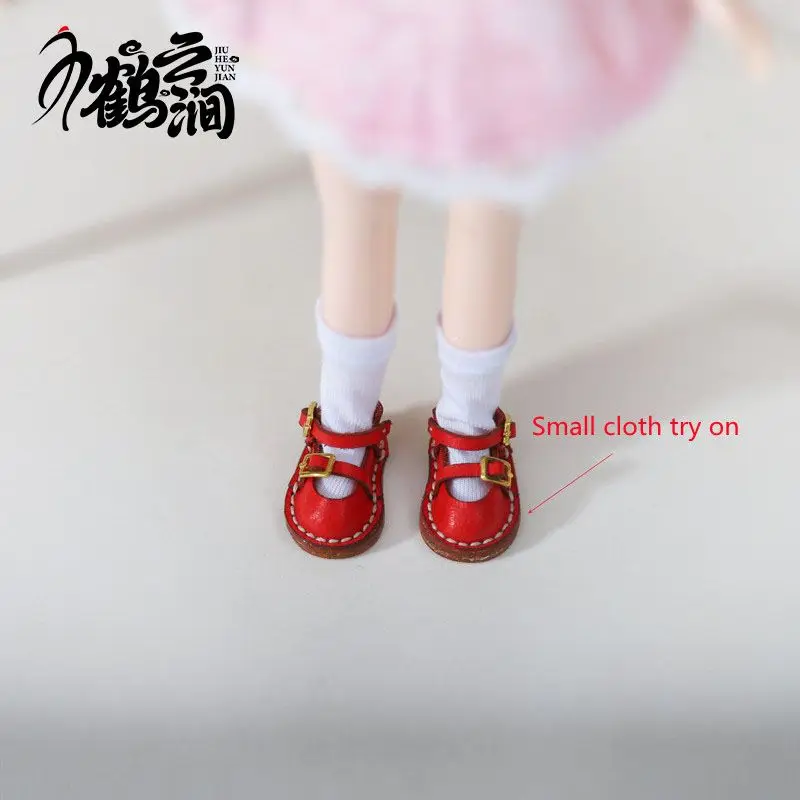 OB11 Blyths Doll Shoe Accessories Mini Leather Shoes 1/6 1/8 1/12 Ob22 Ob24 Doll Shoes Double Button Shoe Toy Accessories 3.0 *