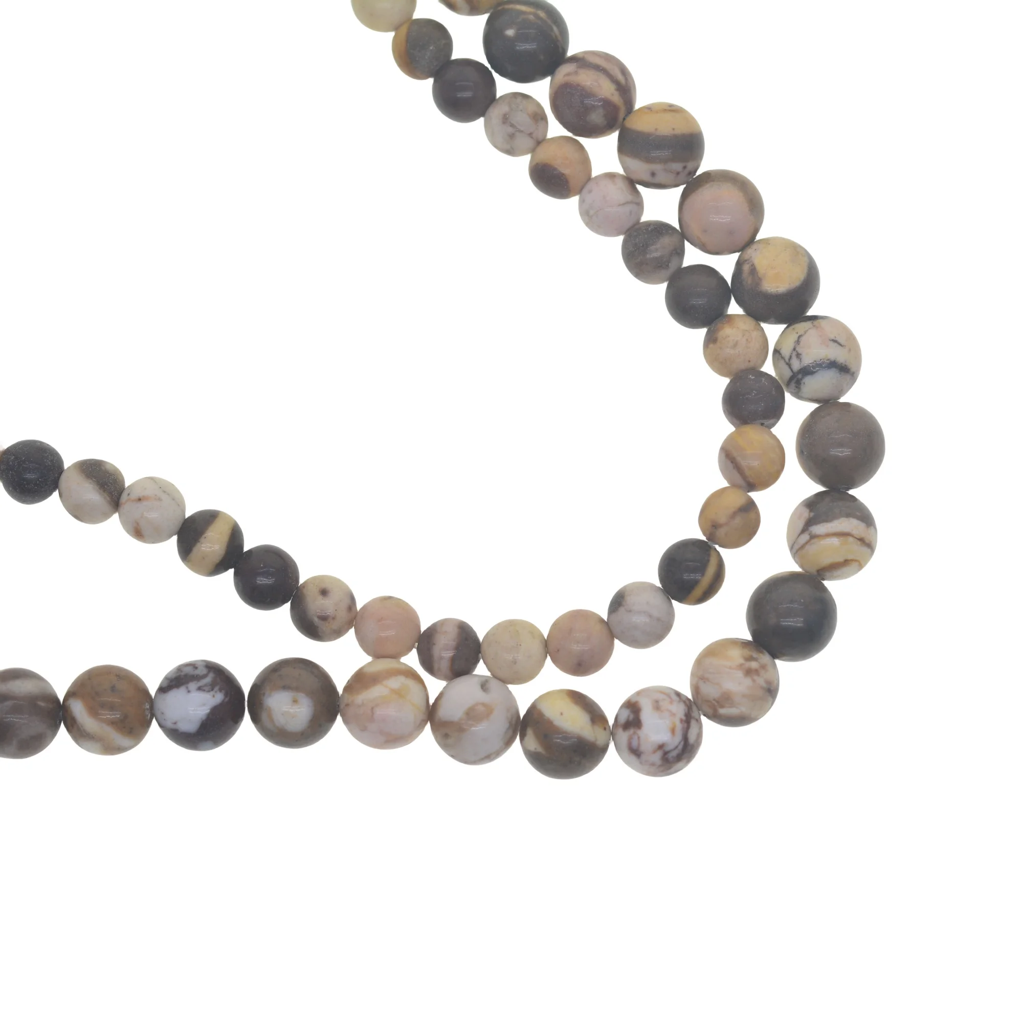 6/8mm Grade Genuine nature AA beige brown striple Zebra Jasper Gemstone Loose Beads Round 15\'\'Jewelry DIY Making