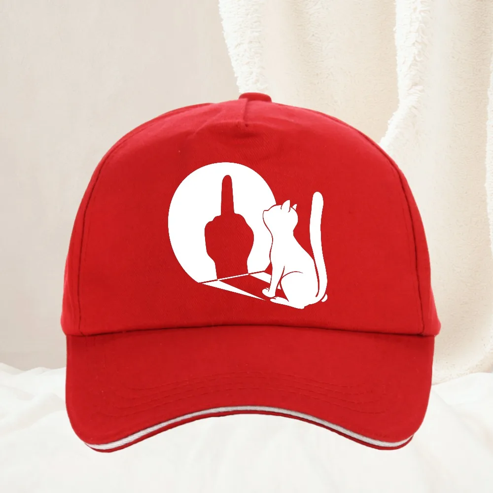 Mittelfinger-Katzen-Statement-Kappe, lustiges Geschenk für Männer, Papa, kreativer Aufdruck, Baseballkappen, Unisex, Outdoor, verstellbare Kappe – Detail 4