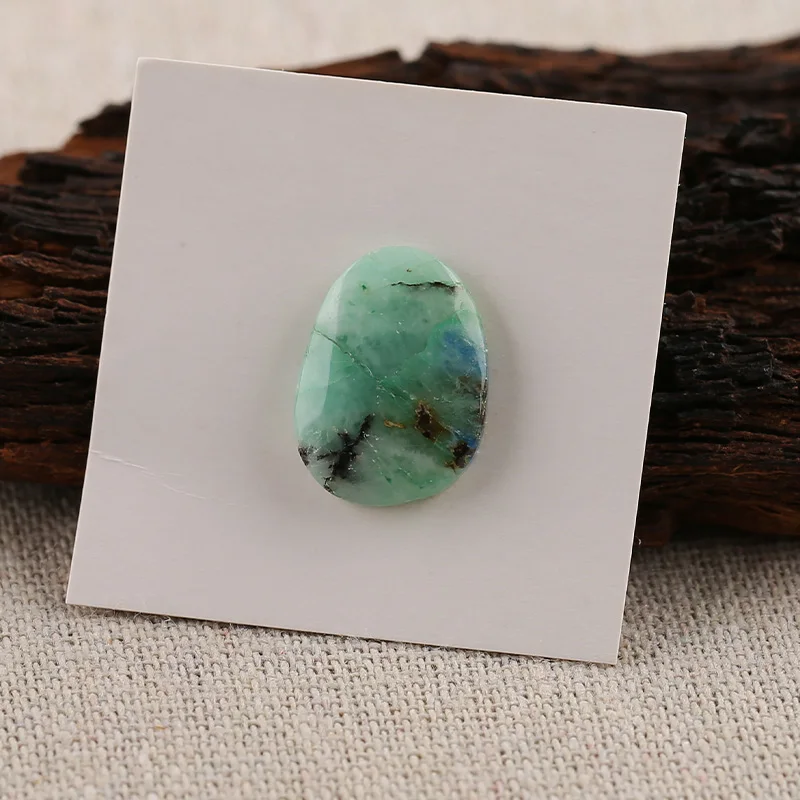 B&F Cabachon Chrysocolla Earring Beads, Handmade Natural stones beads, Polished Stones for jewelry Making Supplies