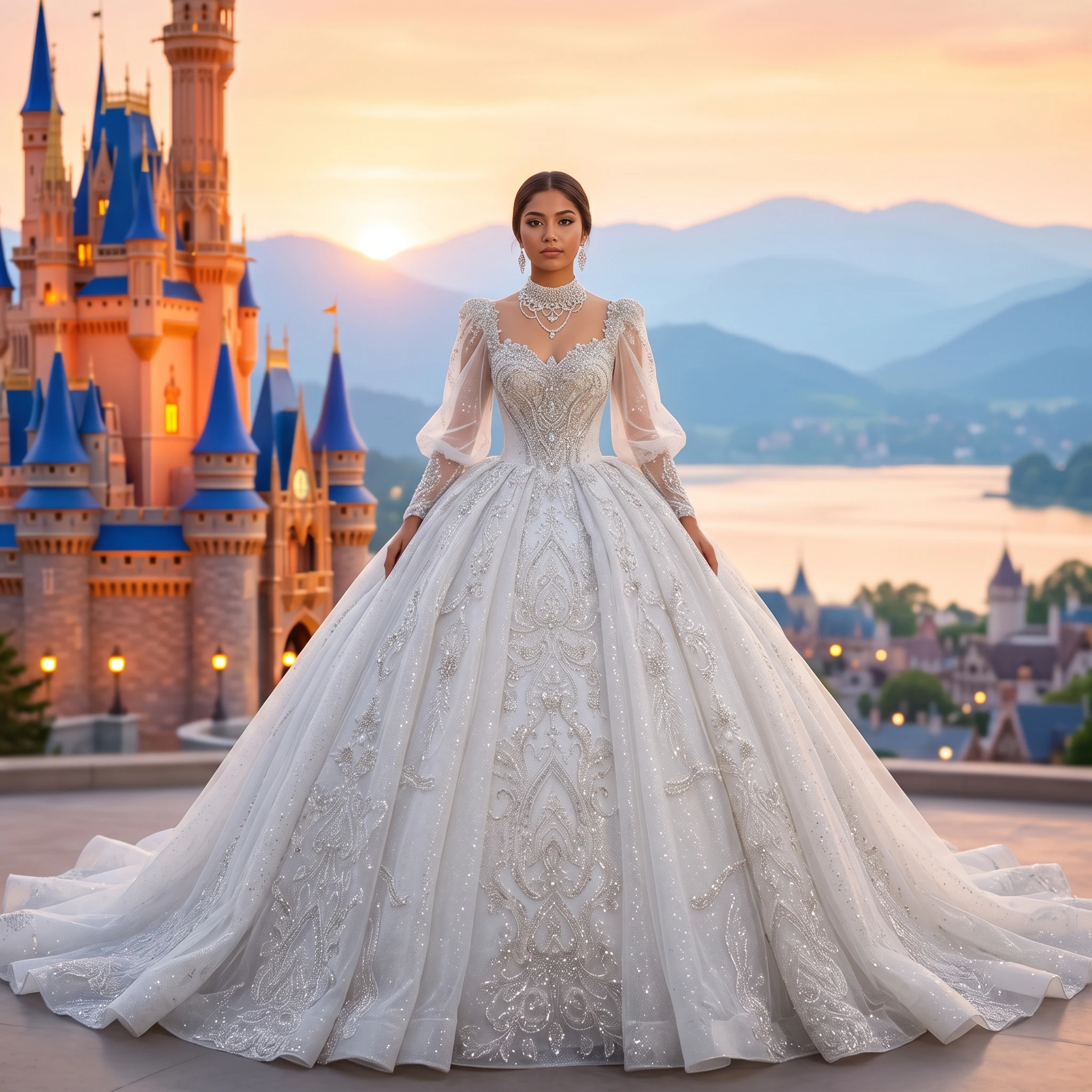 Customized Sequin Long Sleeves Evening Dresses Floor Length Court Train Lace up Custom Made Formal Gown vestidos de novia boda