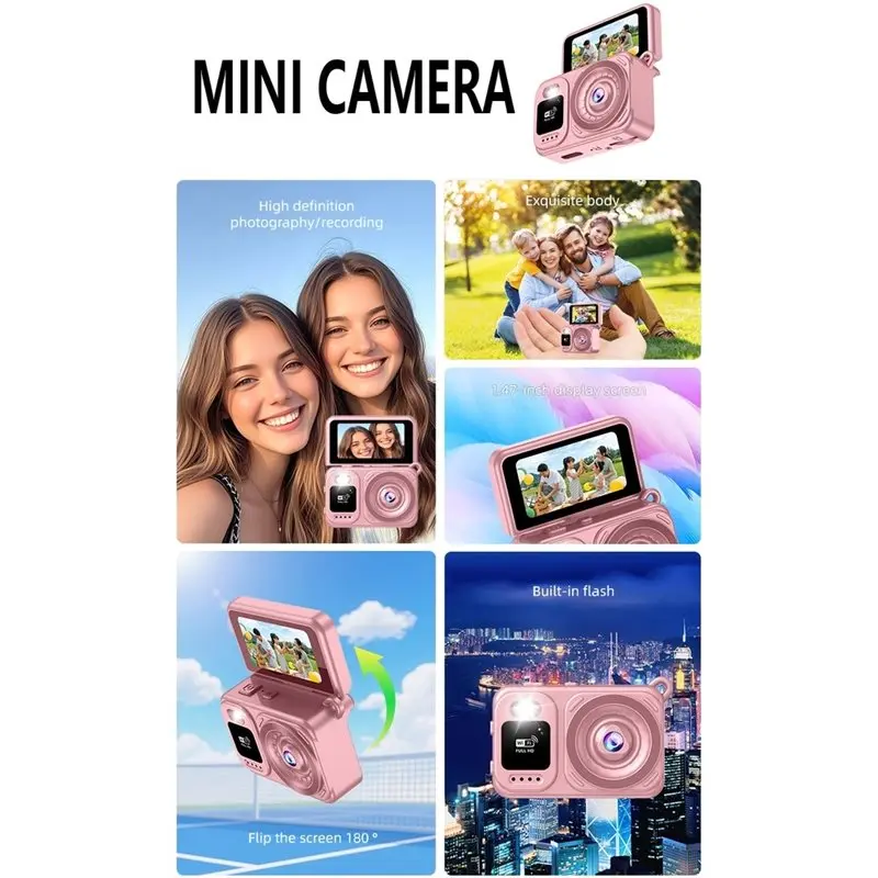 DTB7 Ultra HD Camera VLOG Flip Screen 143° Wide-Angle Image Stabilization Cycling Camcorder 1080P Sports Action Camera