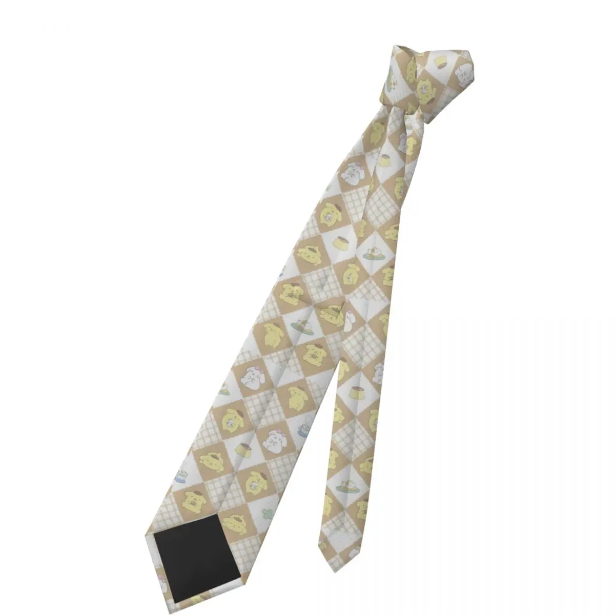 Pom Pom Purin dessin animé hommes femmes cravates mince 8 cm de large mignon Plaid cou cravate pour hommes accessoires cravate mariage affaires