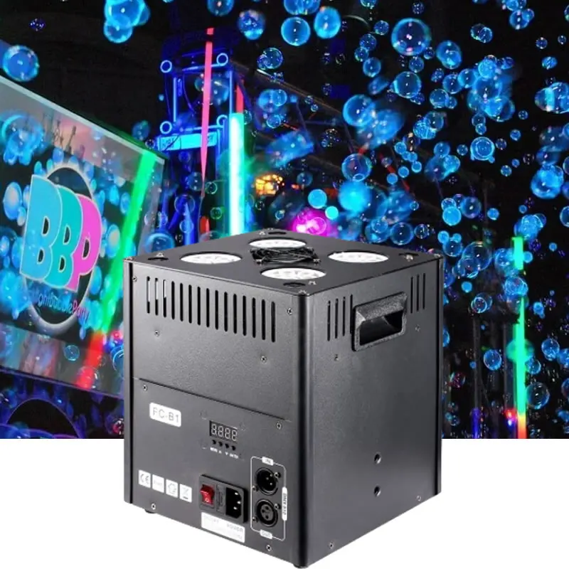 Stage Vertical LED Smoke Bubble Machine DMX512 telecomando per DJ DISCO Wedding Bar Nightclub Party Show effetto di illuminazione