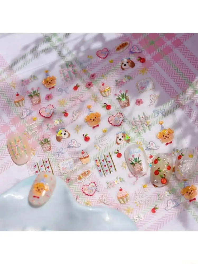 B03F Whimsical Puppy Face Stickers With Strong Adhesive For Endless Decorating Fun