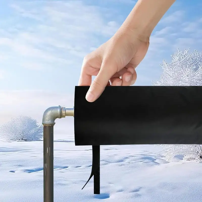 Water Spigot Winter Cover Reusable Water Pipe Covers 37x70cm Winter Insulation Tap Cover Thickened Black Pipe Covers For Harsh