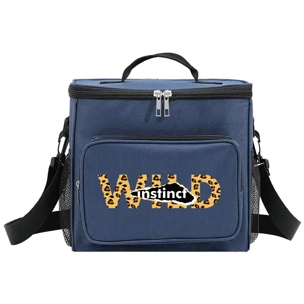 Cooler Box Insulated Lunch Bags Thermal Organizer Handbag for Student Portable Waterproof Camping Storage Boxes Wild Pattern