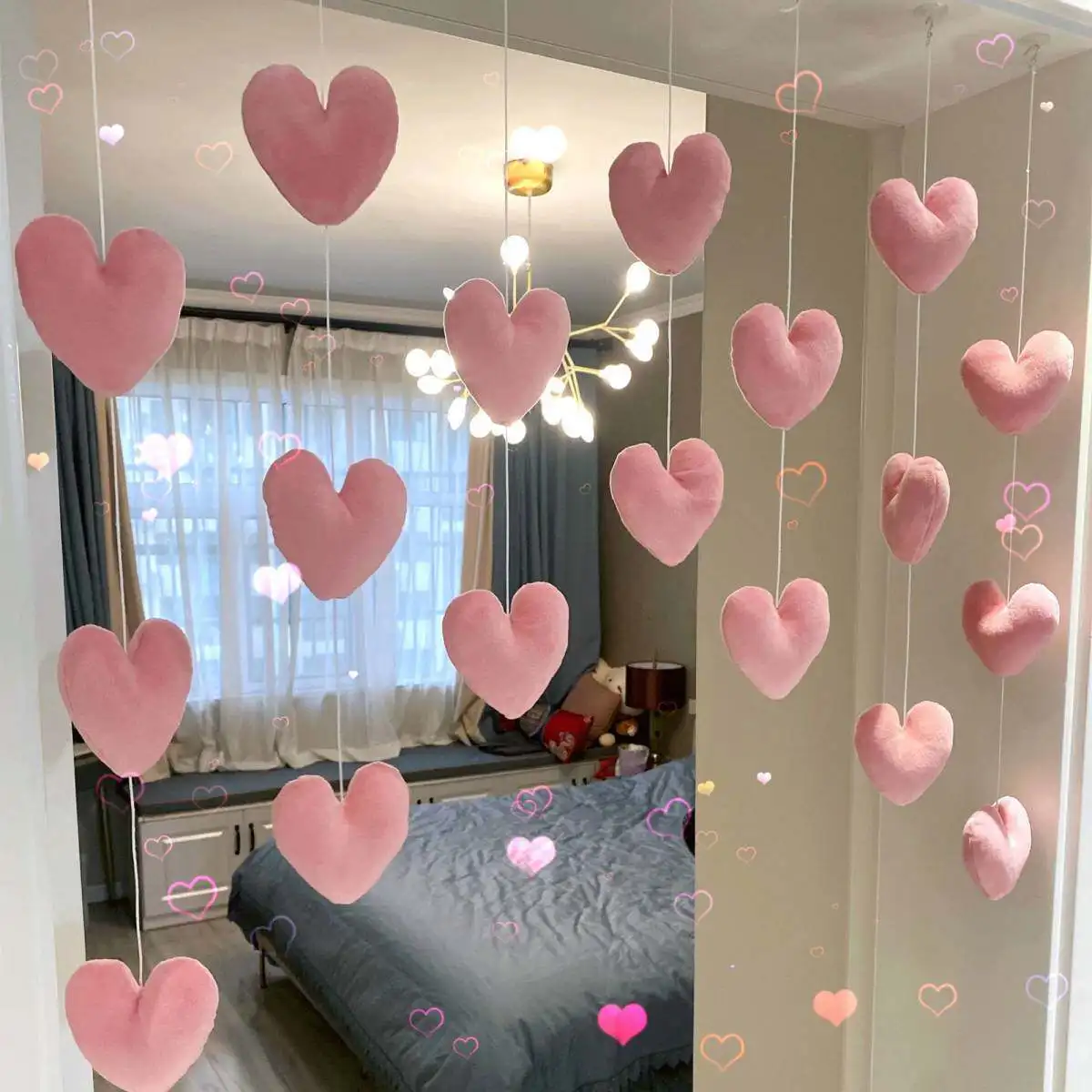 Wall Decoration High Appearance No Drill Hanging Decor Home Bedroom Door Curtain Kids Door Creative Girl Hanging Curtain